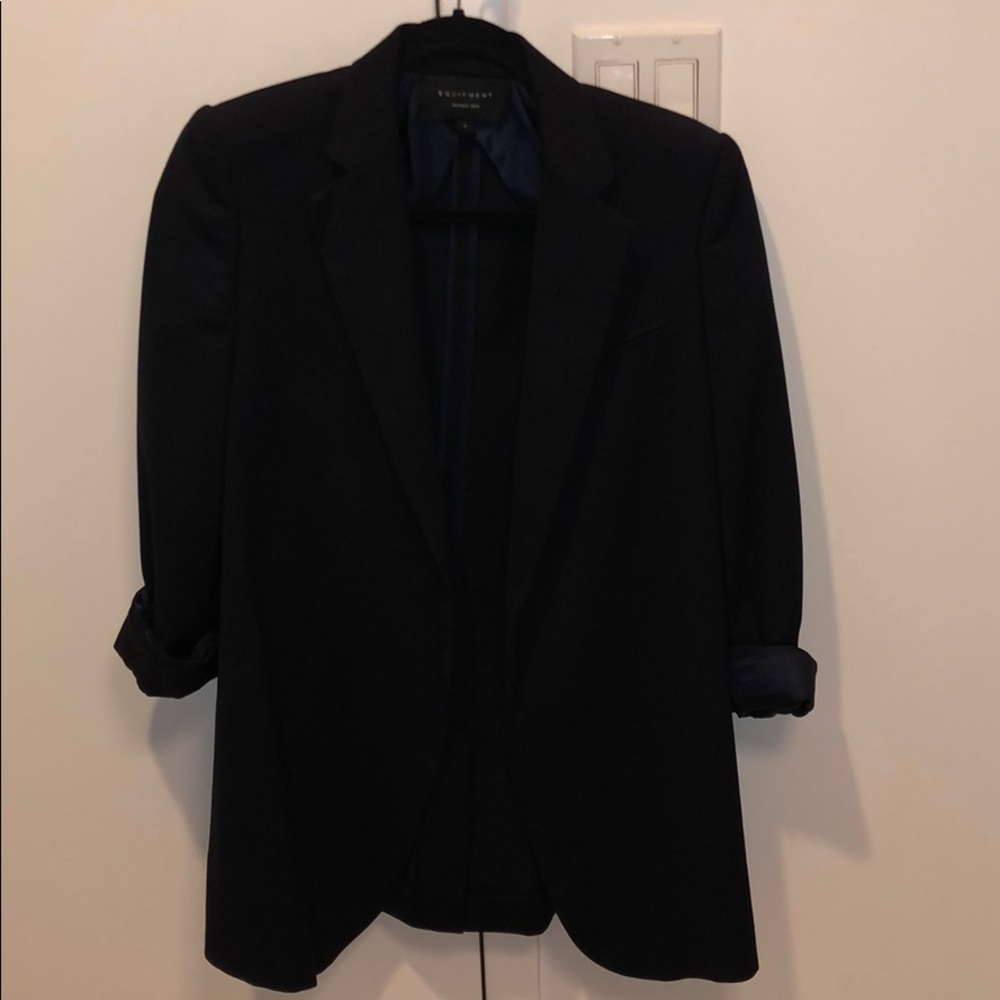 Equipment oversized navy blazer Sz XS
